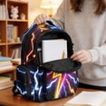 thumbnail image 6 of Xixirimido Neon Lightning Print 17" School Backpack for Boys Girls Multi-pocket Bookbags Elementary High School Bookbag Daypacks School Bag for Students, 6 of 8