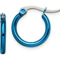 thumbnail image 1 of Stainless Steel Polished Blue Ip-Plated 15.5mm Diameter Hoop Earrings (12 X 15.5) Made In China sre422, 1 of 5
