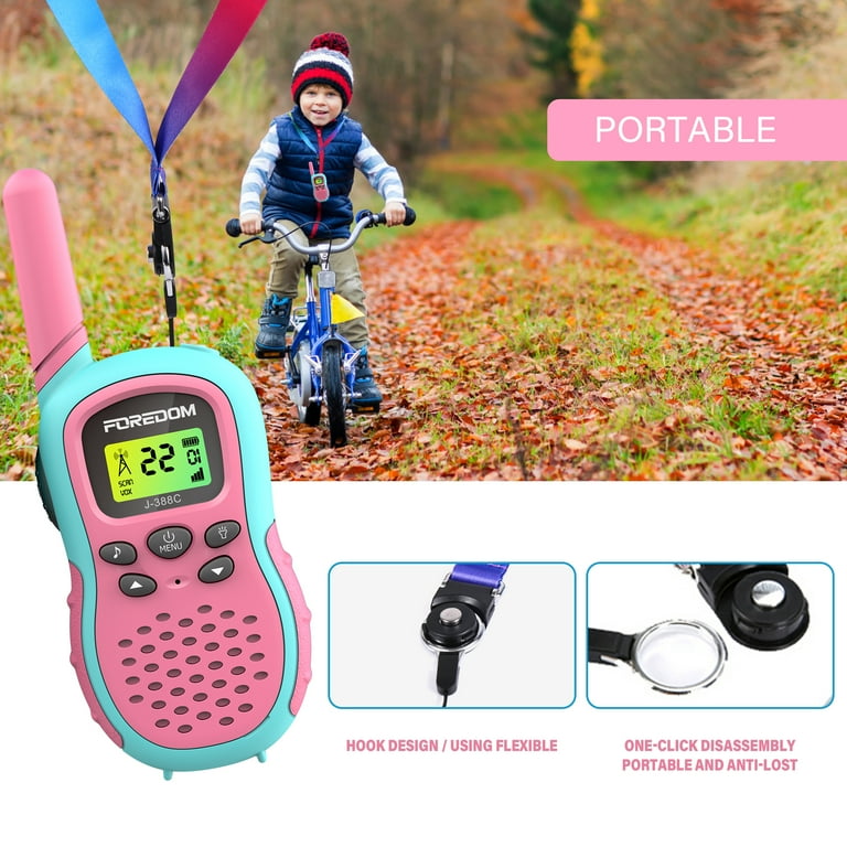 FOREDOM J388C Kids Walkie Talkies, Long Range 3 Miles, 22 Channels