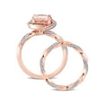 thumbnail image 4 of Everly Women's Morganite Diamond 10k Rose Gold Bridal Set, 4 of 7