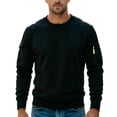 thumbnail image 2 of AnuYalue Mens Cargo Sweatshirt Athletic Long Sleeve Pullover Casual Crewneck Soild Color Tops with Zipper Pocket, 2 of 8