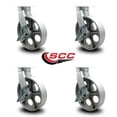 thumbnail image 2 of 12 Inch Heavy Duty Semi Steel Cast Iron Swivel Caster Set with Brakes Set 4 SCC, 2 of 2