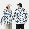 thumbnail image 6 of Gaeub Navy Blue Anchor Men's and Women's UPF 50+ Long-Sleeved Sun Protection Clothing, Fishing Shirt Long Sleeve Zip - XX-Large, 6 of 9