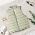 thumbnail image 2 of Staki Girls White Vest Toddler Baby Sleeveless Vest Coats Buttons Open Front V Neck Jacket Vest Cotton Soft Fall Lightweight Coats for Girls(Green,7-8 Years), 2 of 9