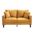thumbnail image 5 of Dtwnek 57" Upholstered Loveseat Sofa with Wooden Frame, 2 Seat Small Space Saving Sofa Couch for Living Room Bedroom Apartment, Orange, 5 of 8