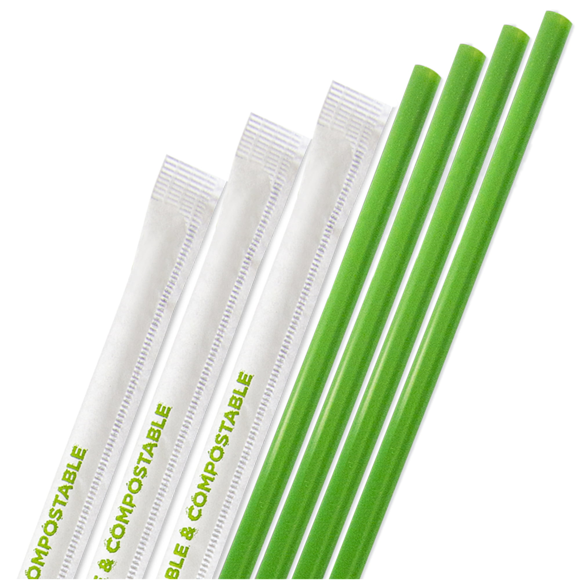 Basic Nature Green PLA Plastic / PBAT Plastic Boba Straw - Compostable - 9  - 2000 count box