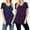 2PK: ASH MINT/MIDNIGHT NAVY, variant on 2 Packs of Zenana Women & Plus Short Sleeve V Neck Round Hem Relaxed Fit Casual Tee Shirt Top