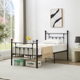 thumbnail image 2 of VECELO Twin Size Metal Platform Bed Frame with Victorian Vintage Headboard and Footboard, Under-Bed Storage, No Box Spring Needed, Easy Assembly, Black, 2 of 8