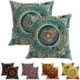 thumbnail image 2 of 2 fundas de almohada aspecto lino para decorar cojines, cojines, cojines de sofá, fundas de almohada, estampados de mandalas y motivos geométricos étnicos ER, 2 of 4