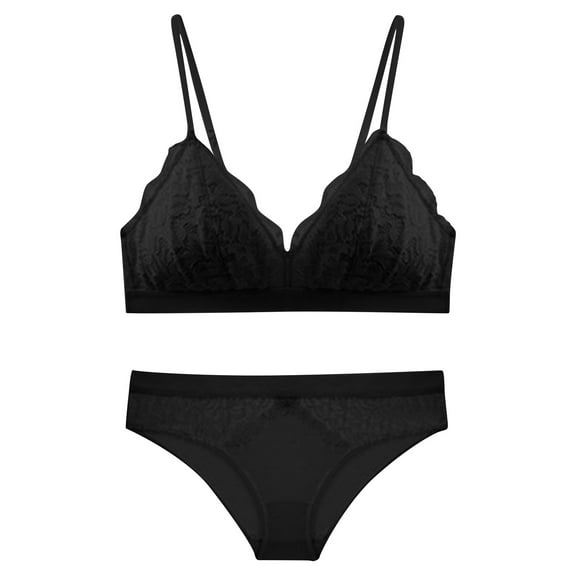 Women's Wireless Bra Back-Smoothing Bra Feature V-Neck Push-up Bra Style W-778 Black S