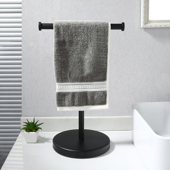 KES Black Hand Towel Stand Towel Rack Black Finish Countertop Freestanding