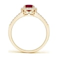 thumbnail image 4 of ANGARA Natural Oval 1 ct Ruby Split Shank Halo Engagement Ring in 14K Yellow Gold for Women (Size-7x5mm) | July Birthstone, Birthday, Anniversary, Jewelry Gift for Women | Natural Ruby Ring, 4 of 10