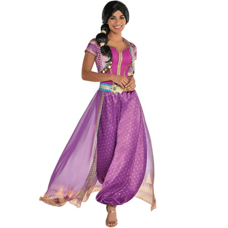 Party City Purple Jasmine Halloween Costume for Women, Aladdin Live Action, with Accessories