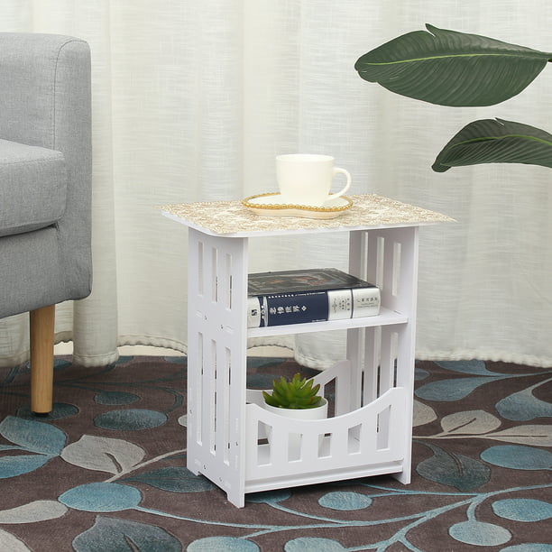 End Table 3 Layer Square Side, Small Square Side Table With Drawer