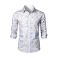 thumbnail image 3 of Mens Hawaiian Shirts Long Sleeve Ocean Wave Print Button Down Shirts Tropical Vacation Beach Shirts, 3 of 4