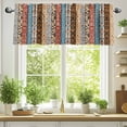 thumbnail image 2 of Boho Valances for Windows, 42 x 12in, Retro Ethnic Vintage Floral Geometric Splicing Rod Pocket Kitchen Valance Curtain Light Filtering Window Treatments for Living Room Bedroom, 1 Panel, 2 of 7