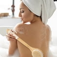 thumbnail image 3 of Natural Back Scrubber & Dry Brush Set Exfoliating Body Brush For Dead Skin Removal Long Handle Shower Brush Suitable For All Skin Types Hand Towels for Bathroom Paper Towels Select A Size Bathroom, 3 of 3