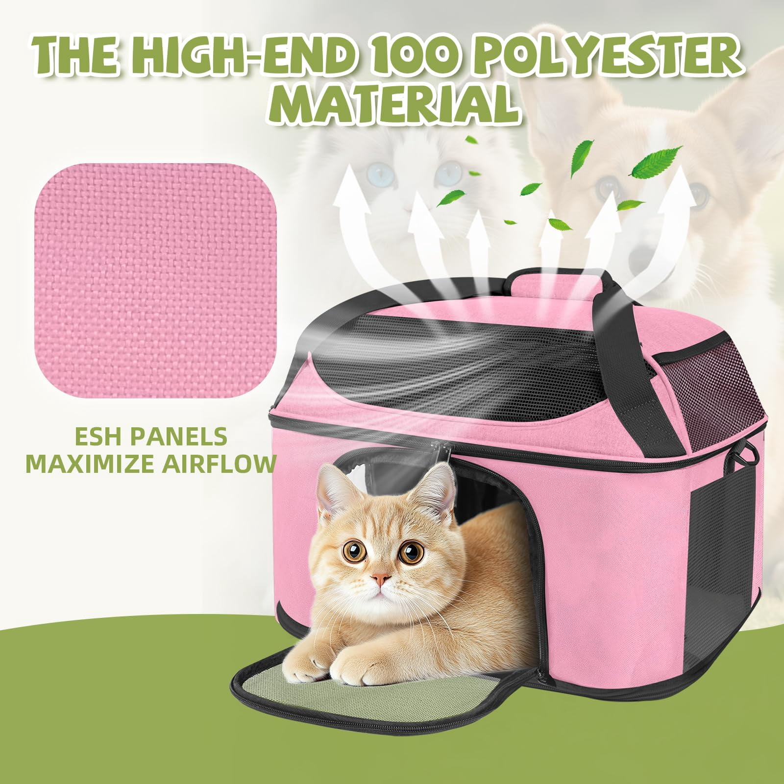 Premium Cat Carrier for Pets Up to 20 Lbs, Cat Travel Bag Soft-Sided Backpack Pet Carriers with Padded Shoulder Strap, Dog Carrier for Small Dogs Puppy Carry Airline Approved