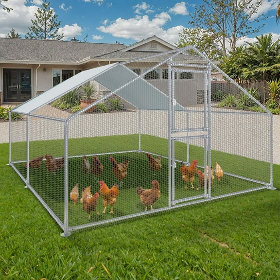ModFusion 13' Large Spire Chicken Coop, Outdoor Poultry Cage with Waterproof, UV-Resistant Cover – Spacious & Secure for 10-20 Chickens
