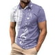 thumbnail image 1 of Camisas de Manga Larga para Hombres Impresos Girar Hacia Abajo Botones de Cuello Lateral Dividido, Casual Blusa de Manga Corta, 1 of 5