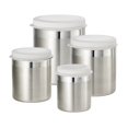 thumbnail image 1 of Tramontina 4-Piece Stainless Steel Canister Set with White Lids, Dishwasher Safe, for Pasta, Rice, Grains, 1 of 4