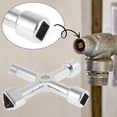 thumbnail image 5 of AEVXKHI 3PCS 4 in 1 Utilities Key, 4 Way Zinc Alloy Cross Key, Multi-Functional Utilities Key, Stopcock Key Tool for Electric, Water, Gas Meter Boxes & Cabinets, 5 of 10