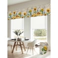 thumbnail image 6 of 2 Panels Yellow Sunflowers Valance for Windows, Elegant Pastoral Floral Daisy Bees Light Filtering Kitchen Curtains, Rod Pocket Window Treatment Curtain Valances for Living Room Bedroom, 42"x18", 6 of 9