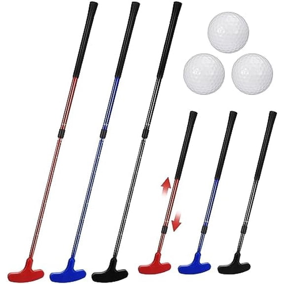 3 Set Golf Putter Set for Men Women Two Way Mini Adjustable Length Putter with 3 Golf Balls for Right or Left Handed Golfers$$Sport & Recreation Other