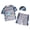 Grey, variant on YDFCWXW Baby Toddler Boys Swim Set - 3 Piece Swim Trunks and Boys Rash Guard Short Sleeve Kids Swimwear with Swim Caps (Black, XXL)