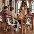 thumbnail image 5 of Merry Christmas Snowman Chair Covers Set of 1 Green Tree Winter Snowflake Red Plaid Chair Back Covers Stretch Removable Washable Slipcovers Protector for Dining Room Kitchen Party Decor, 5 of 5