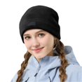thumbnail image 2 of ZHOGXU Winter Knitted Hat For Women Solid Color Elastic Thickened Warm Comfortable Caps For Autumn Winter Daily Wear Black One Size, 2 of 4