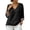 Black, variant on Ayolanni Solid Shirts for Women Cotton V-Neck 3/4 Sleeve Blouse Casual Fringe Oversized Shirts Tops for Women Black L