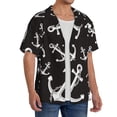 thumbnail image 2 of Fotbe Anchor Camisa Estampada de Manga Corta para Hombre, Casual de Verano, Estilo Playero, Sin Arrugas-4X-Large, 2 of 5