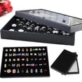 thumbnail image 4 of 100-Slot Jewelry Ring Display Tray & Earring Storage Box - Velvet-Lined Organizer with Clear Lid, Stackable Ring Holder for Rings, Earrings, Necklaces & More, Perfect for Jewelry Collectors & Sellers, 4 of 6