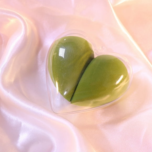 Nvzi Juego de 4 esponjas de belleza, esponja para mezclar maquillaje líquido y en crema, esponja para base, con caja de almacenamiento, verde A29