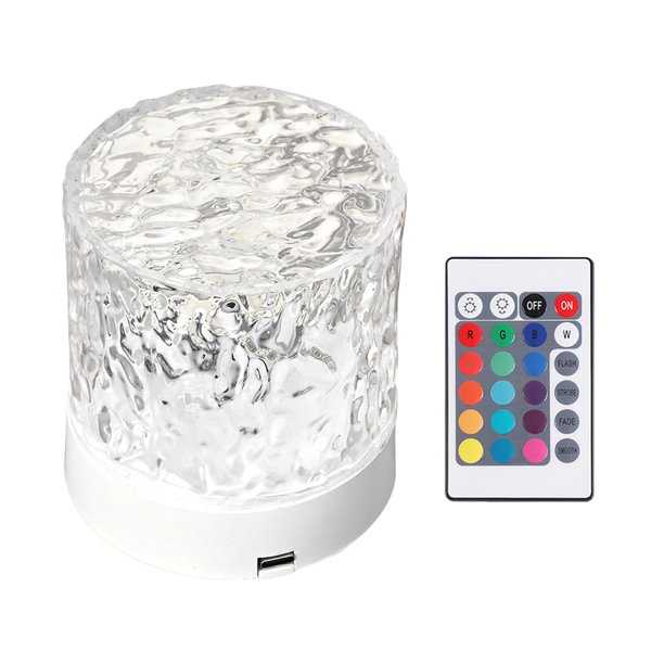 Lámpara de dormitorio con ondulación de agua, luz portátil regulable, Control táctil, accesorios para el hogar JShteea El nuevo