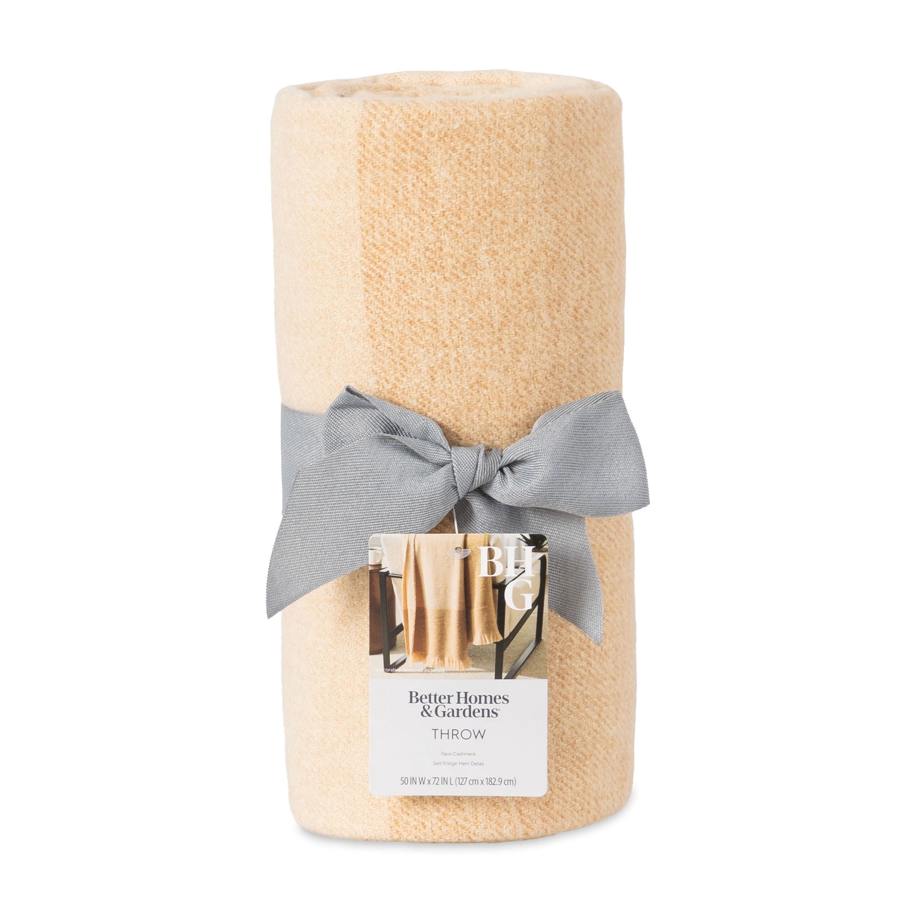 Better Homes & Gardens Ultra Soft Brushed Woven Oversized Throw Blanket, Goldenrod