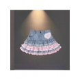 thumbnail image 2 of Blue Denim Tiered Ruffle Skirt With Pink Gingham Bow Detail, 2 of 7
