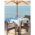 thumbnail image 3 of Outdoor Tablecloth with Umbrella Hole for Patio/Picnic/Party/Camping, Blue Gradient Waterproof Table Cloth Square Cover Washable, Abstract Polka Dots Vintage Modern Art (54"x 54"), 3 of 8