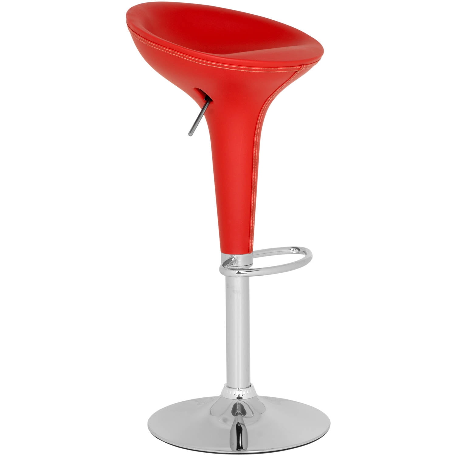 SAFAVIEH Shedrack Chic Metal Swivel Bar Stool, Red
