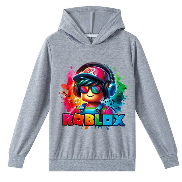 Roblox Chandails à Capuche Décontractés Manches Longues Hauts Amples pour Adolescents (8-16 Ans)