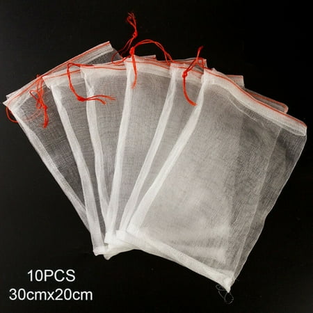 

Yannee 10 Pcs Grocery Fruit Vegetable Storage Mesh Bags Eco-Friendly Reusable Drawstring Mesh Laundry Bag Insect Proof Net Bags 30cmx20cm