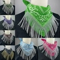 thumbnail image 5 of YUUZONE Unisex Rhinestone Fringe Bandana Cashew Print Embellished Triangle-Scarf, 5 of 19