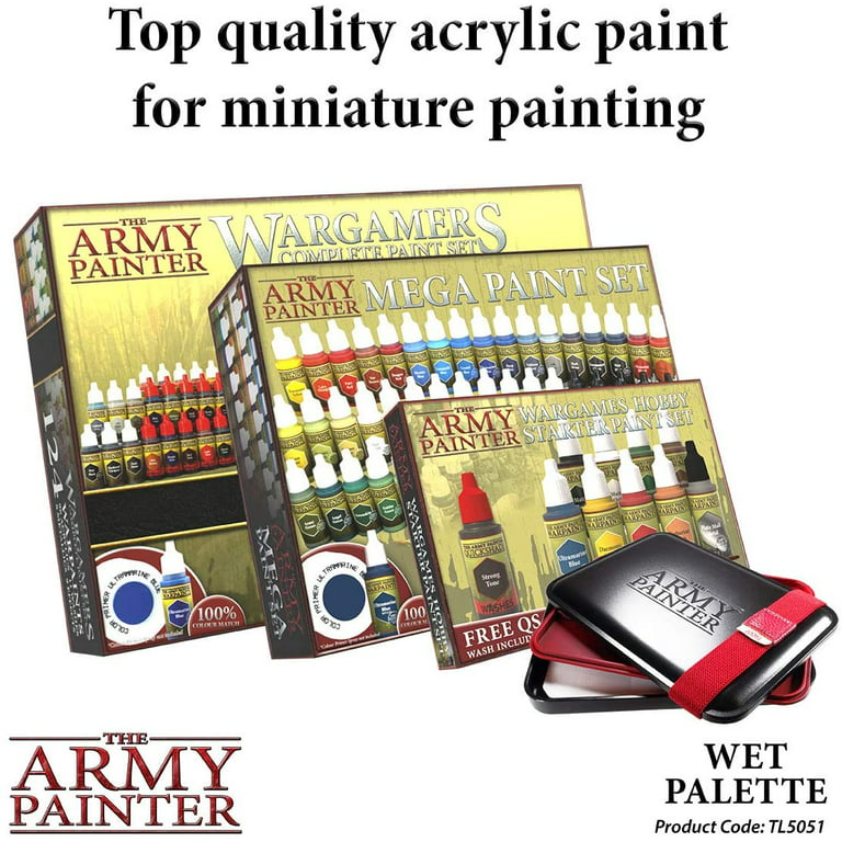 The Army Painter Wet Palette for Acrylic Painting & Hydro Pack Paper Palette Bundle -Premium Wet Palette for Miniatures with 100 Palette Paper Sheets