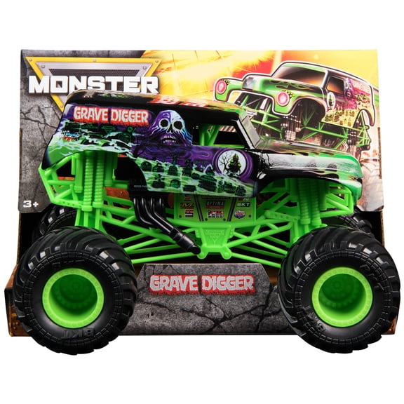 Monster Jam, Grave Digger 1:24 Scale Die-Cast Monster Truck Vehicle, for Ages 3 and up
