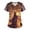 Brown,#131, variant on Scrub Tops for Women Halloween V Neck Funny Halloween Ghost Pumpkin Printed Spooky Scrub Shirts Horror Short Sleeve Scrubs Medical Nurse Workwear Nursing Uniform with Pockets,L