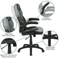 thumbnail image 4 of Emma + Oliver Black/Gray Gaming Desk Set with Cup Holder, Headphone Hook, and Monitor Stand, 4 of 10