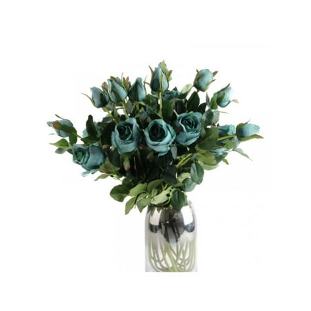 Contemporary Red Roses Tinymills DIY Artificial Silk Rose Flowers Fake Flower Stem For Home Garden Decor Photography Props 1Pcs ()