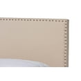 thumbnail image 5 of Baxton Studio Ramon Modern and Contemporary Beige Linen Fabric Upholstered King Size Panel Bed with Nailhead Trim, 5 of 9