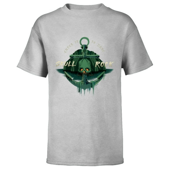 Disney Peter Pan & Wendy Skull Rock Enter if Ye Dare Disney  - Short Sleeve T-Shirt for Kids - Customized-Athletic Heather